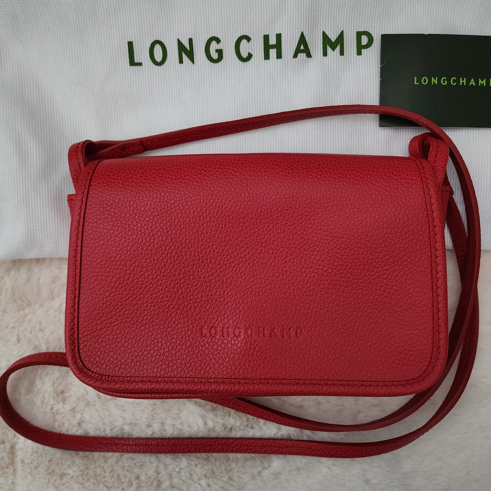 ❤️Longchamp Red Leather Mini Crossbody Bag